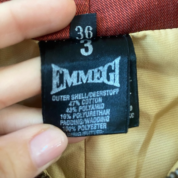 Vintage Emmegi ski pants dark orange w/ yellow lining, size 36/3 (XS/S) - Picture 9 of 14